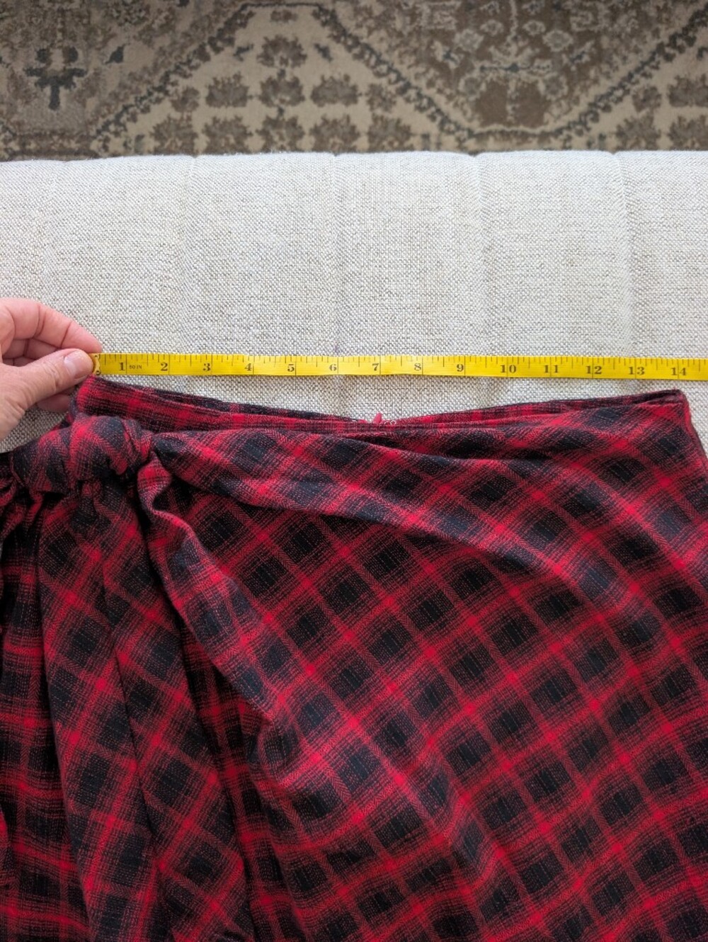 Emory Park Red And Black Plaid Wrap Skirt - Size L - Picture 5 of 10